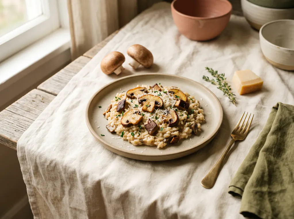 Mushroom Risotto — the finished dish