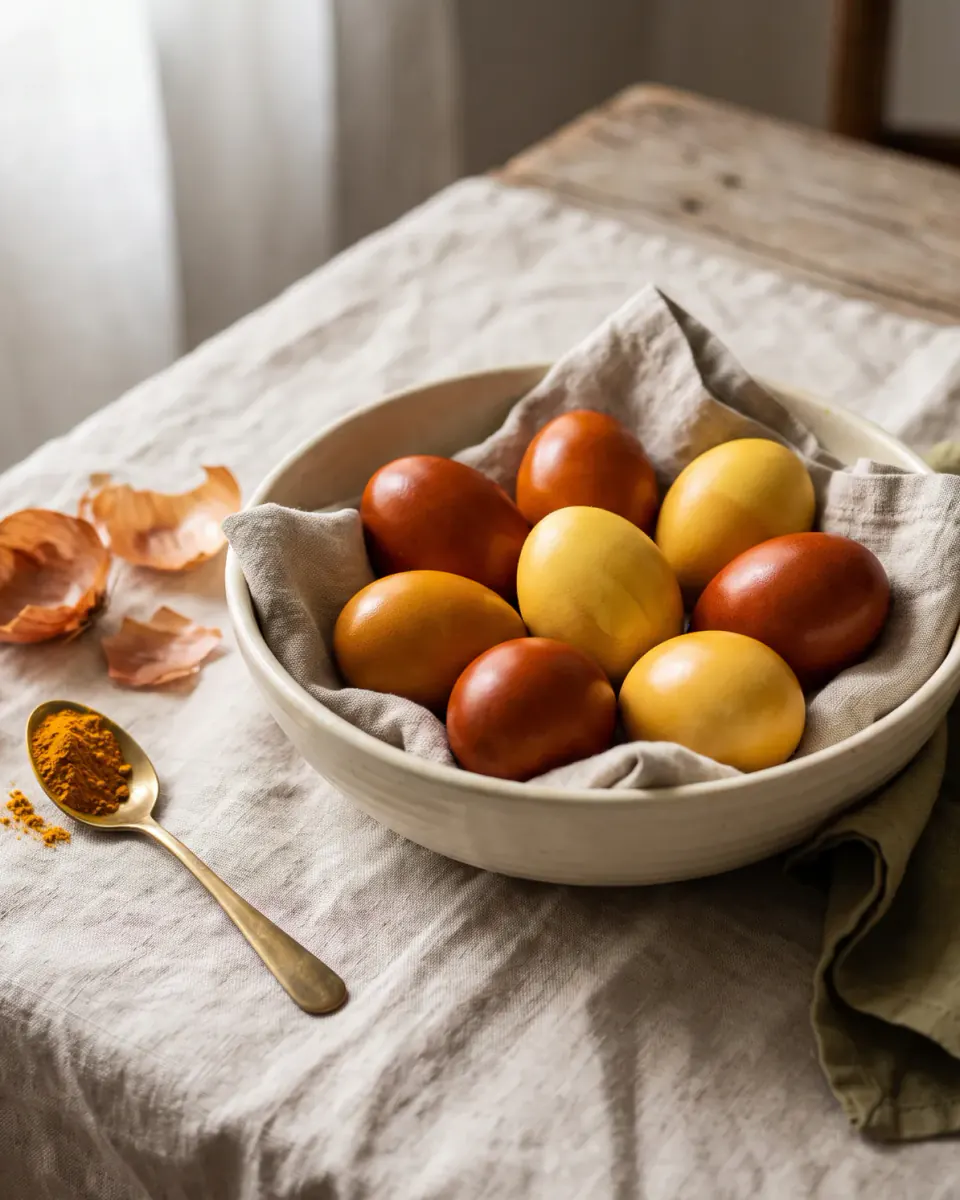 Huevos de Pascua con tintes naturales — el plato terminado
