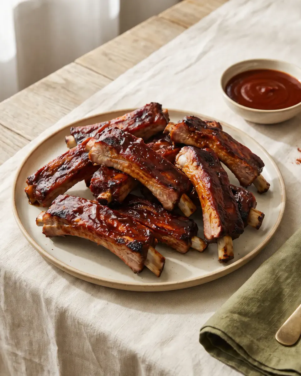 BBQ-Rippchen aus dem Ofen – das fertige Gericht