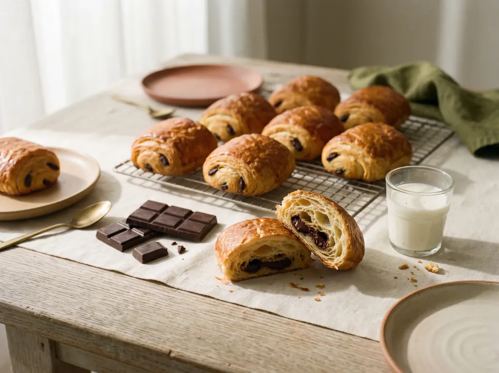 Napolitanas de chocolate — el plato terminado
