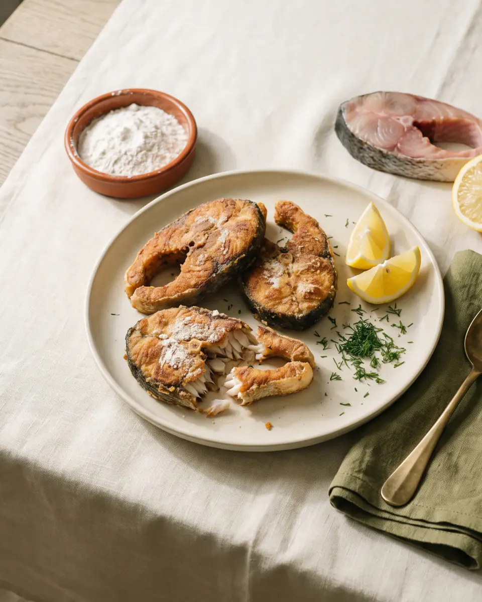 Carpa frita na frigideira — o prato pronto