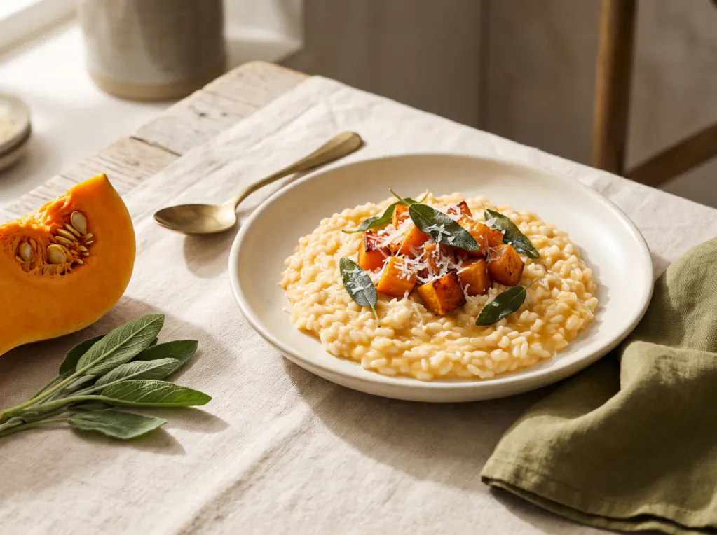 Risotto de calabaza — el plato terminado