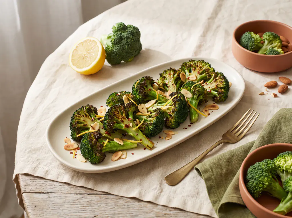 Brócoli asado al horno — el plato terminado