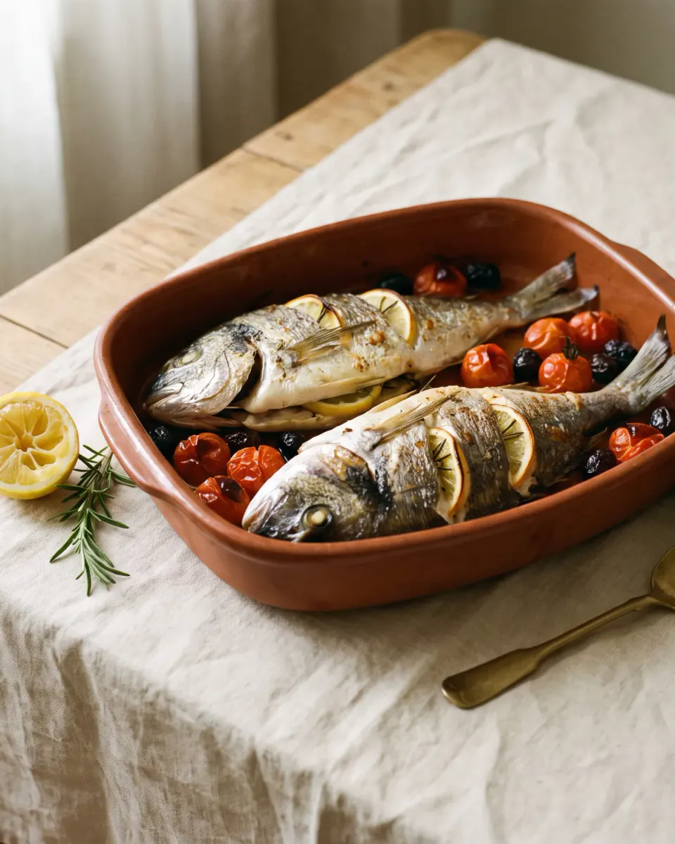 Dorada al horno — el plato terminado