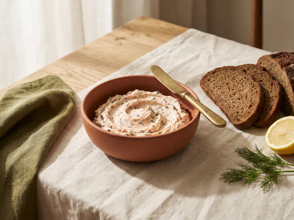 Crema de salmón y queso crema — el plato terminado