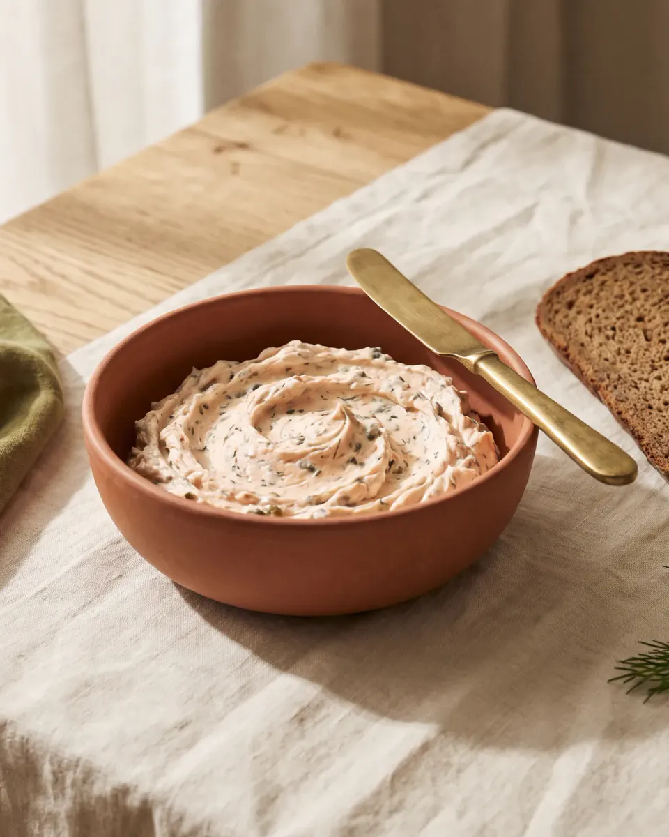 Crema de salmón y queso crema — el plato terminado
