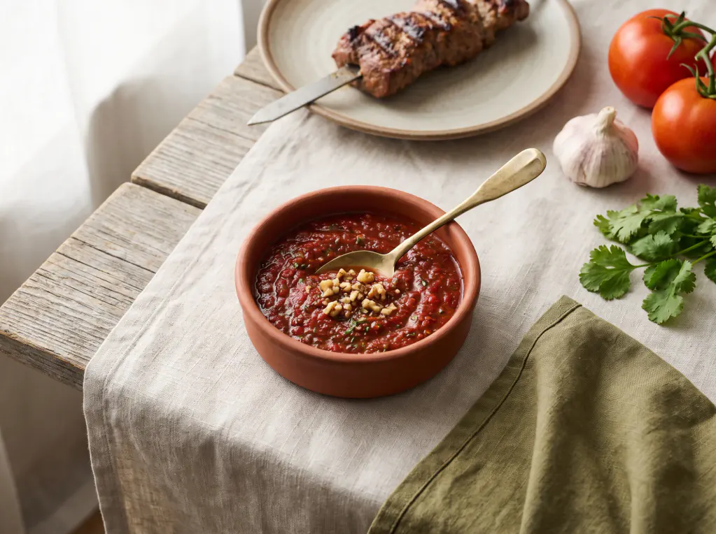 Salsa satsebeli — el plato terminado