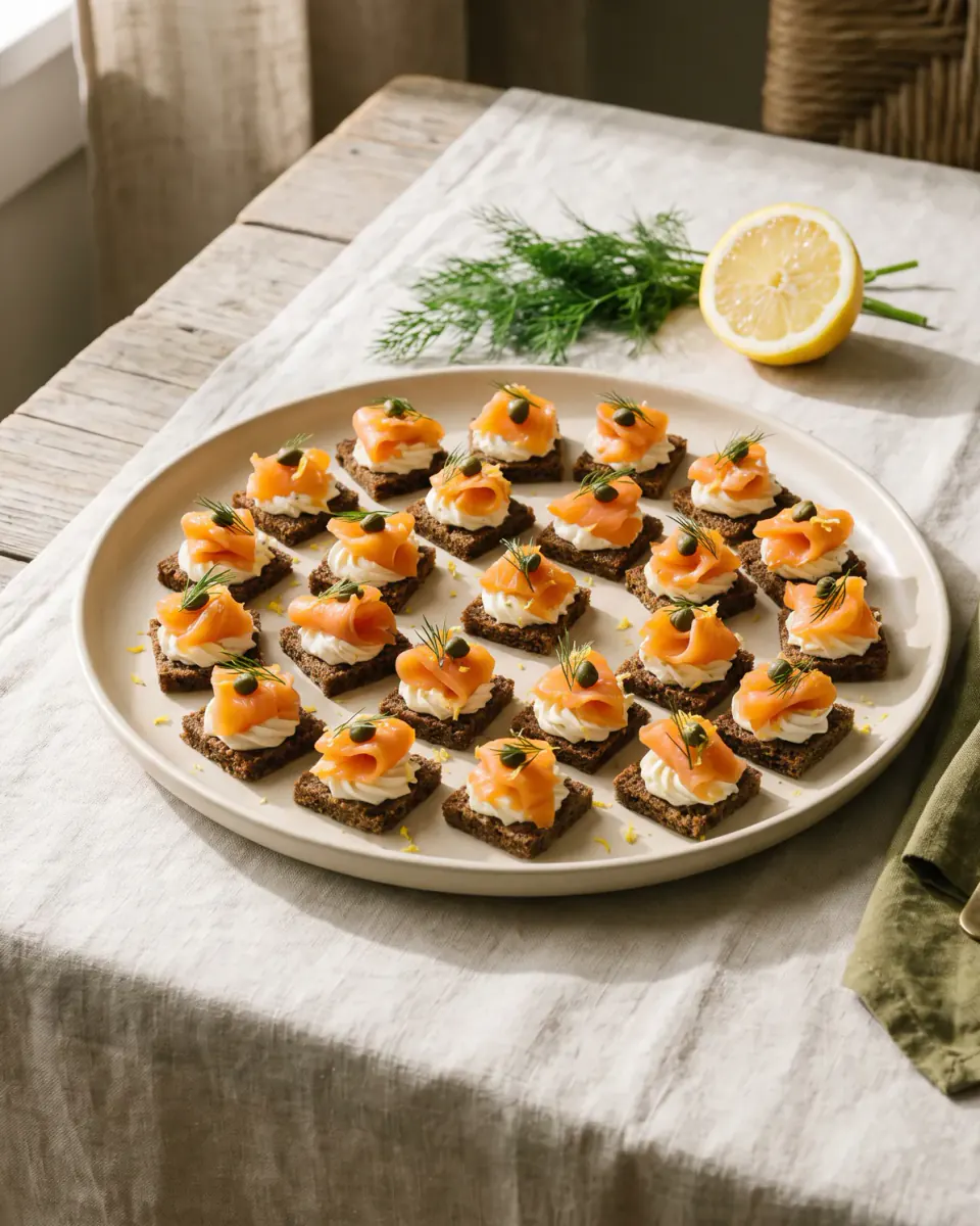 Smoked Salmon Canapés — the finished dish
