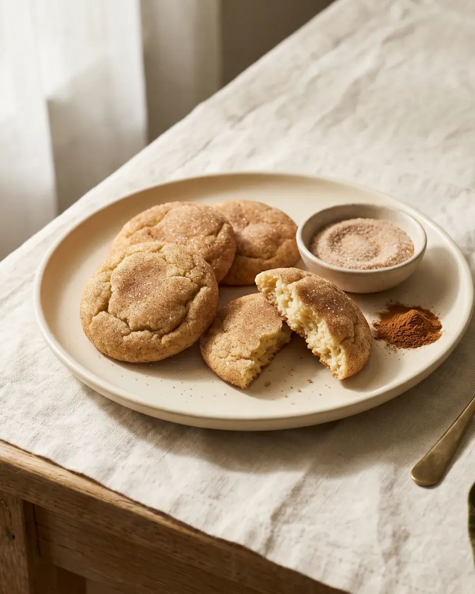 Snickerdoodle, cookie de canela e açúcar — o prato pronto