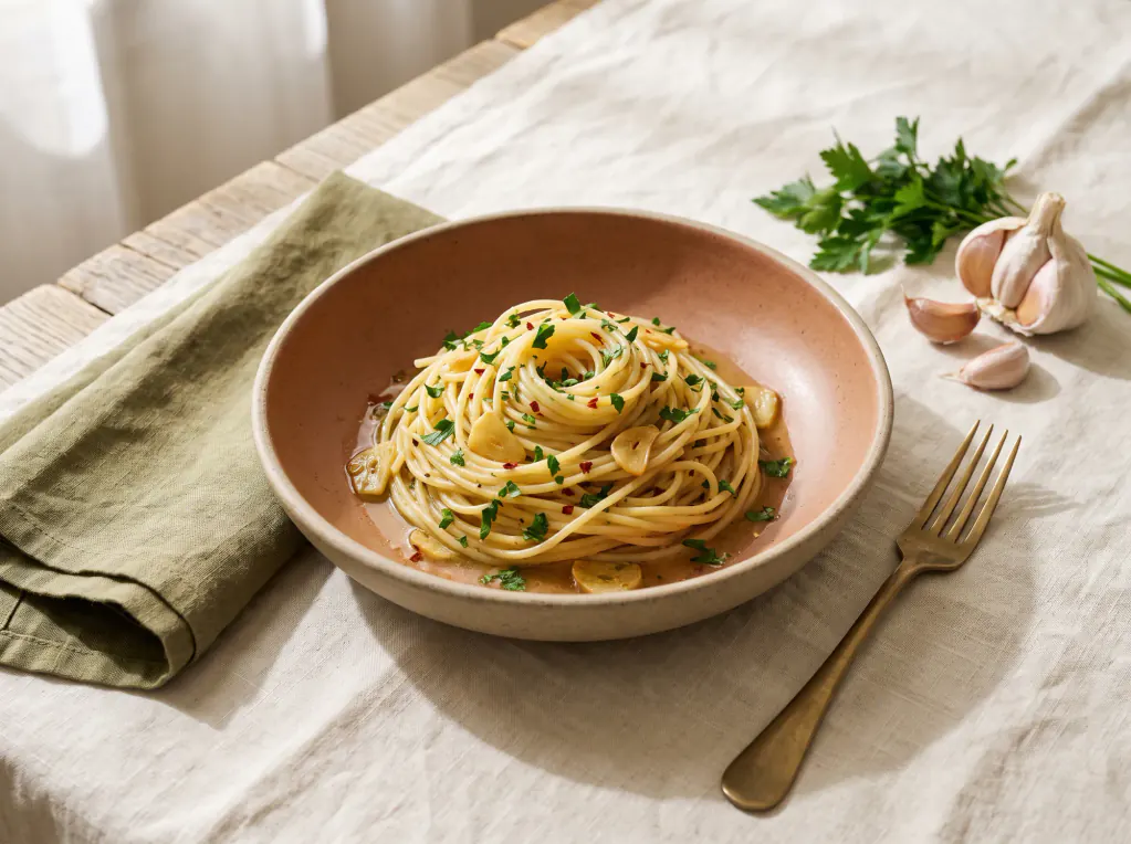 Spaghetti Aglio e Olio – das fertige Gericht