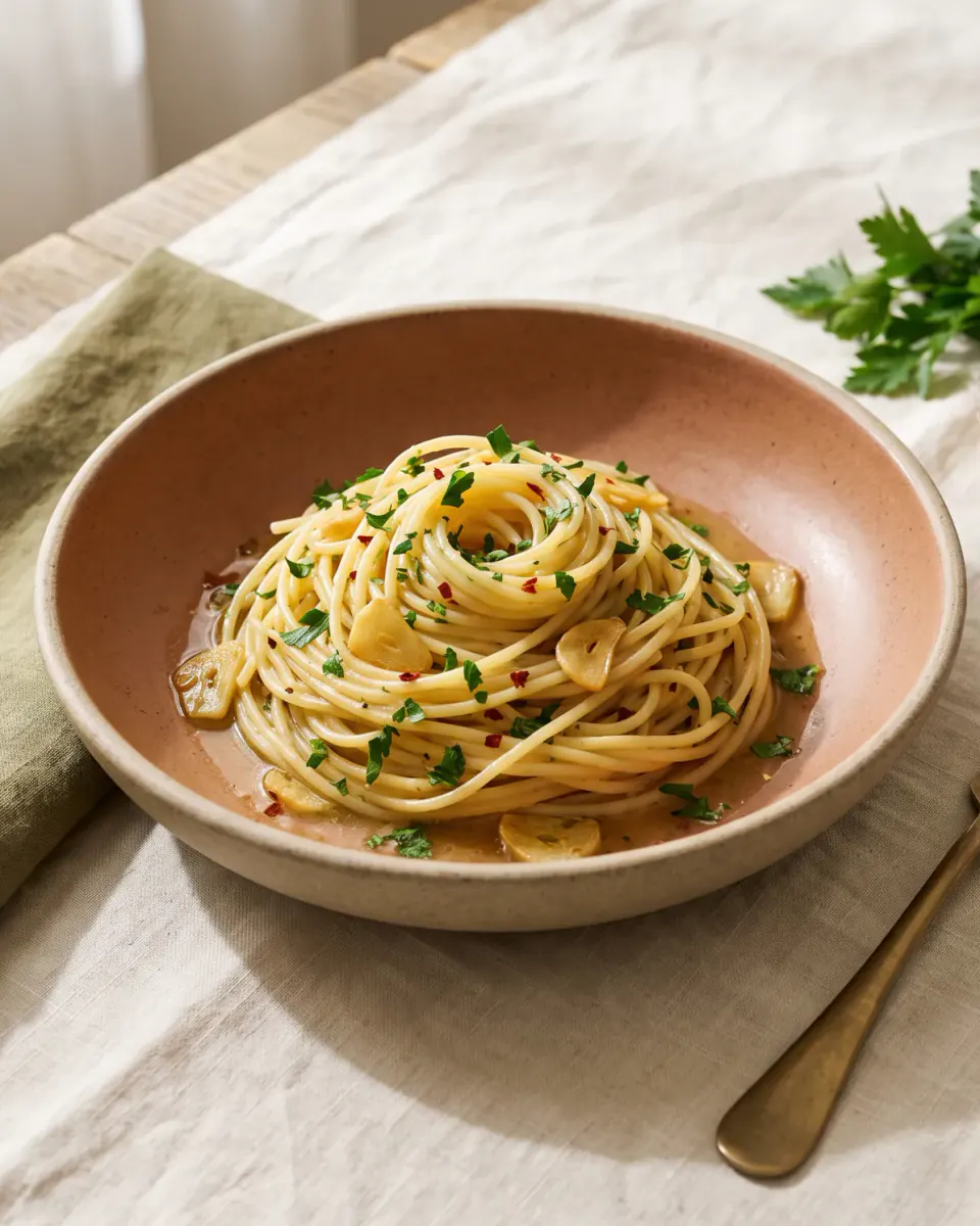 Spaghetti Aglio e Olio – das fertige Gericht