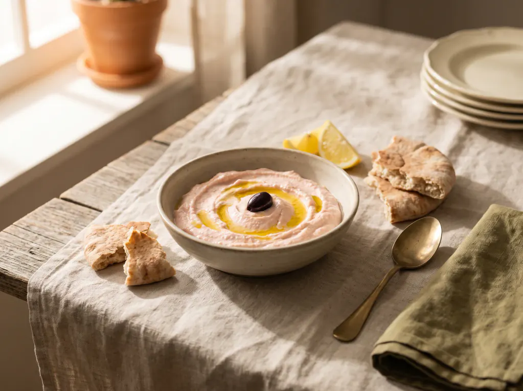 Taramasalata — the finished dish