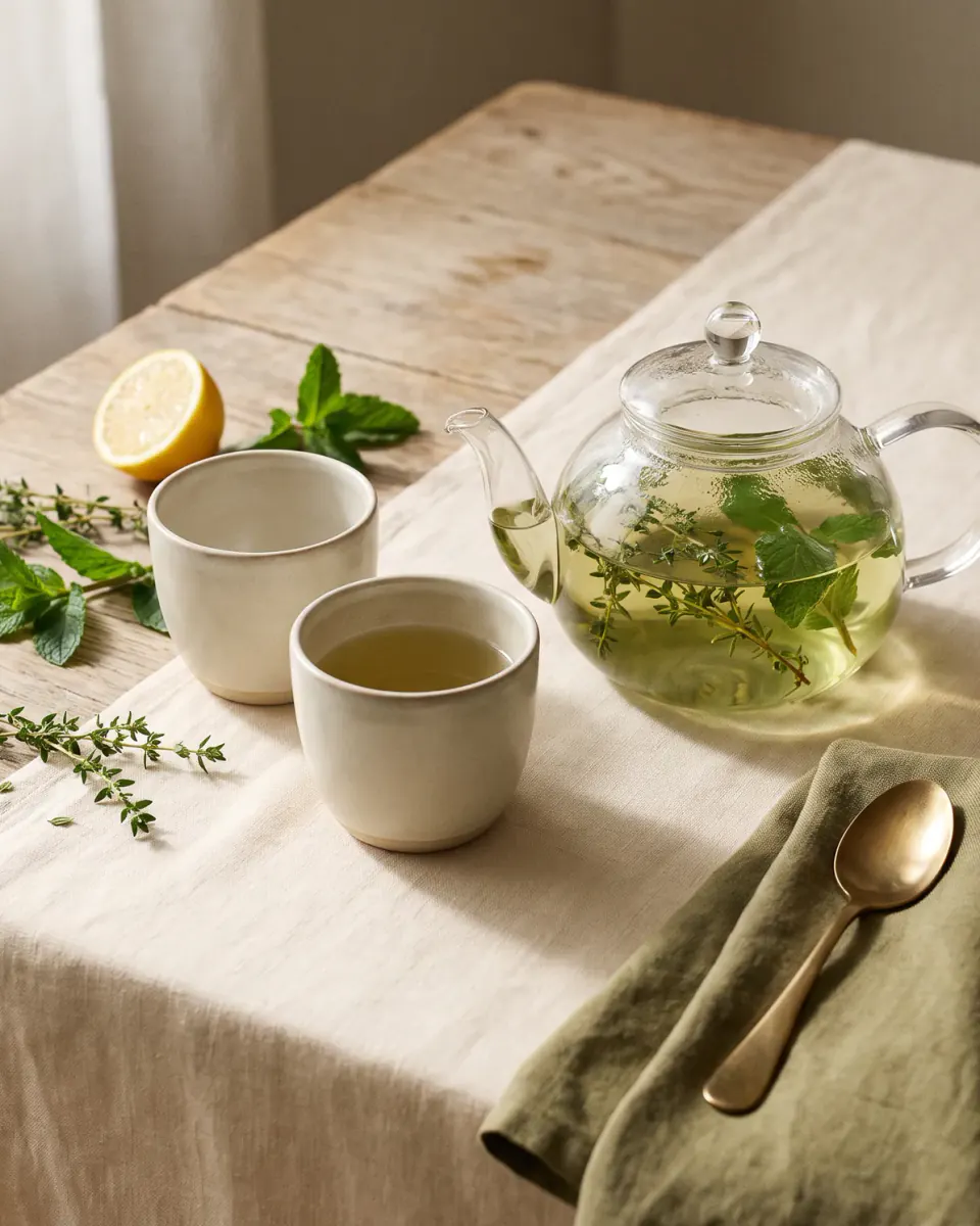 Thyme and Mint Tea — the finished dish