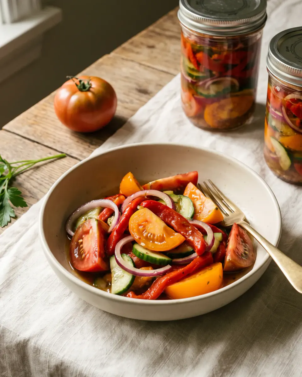 Tomato and Pepper Salad for Winter — the finished dish