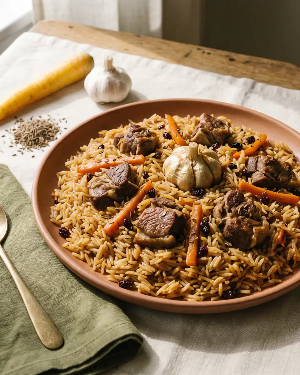 Uzbek Plov — the finished dish