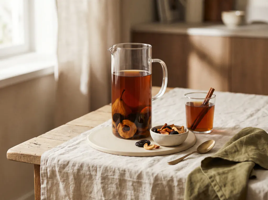 Uzvar Dried Fruit Drink — the finished dish
