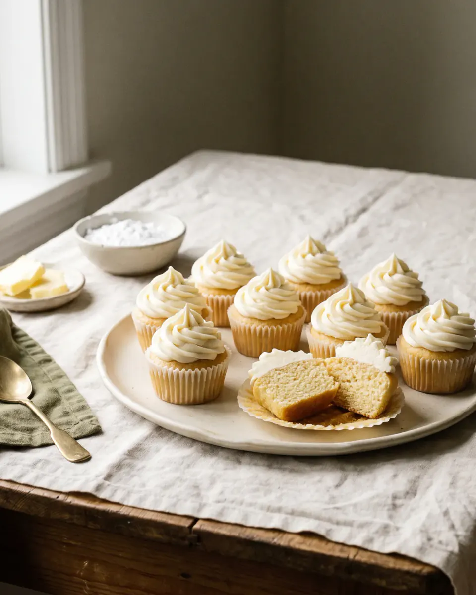 Vanille-Cupcakes mit Buttercreme – das fertige Gericht