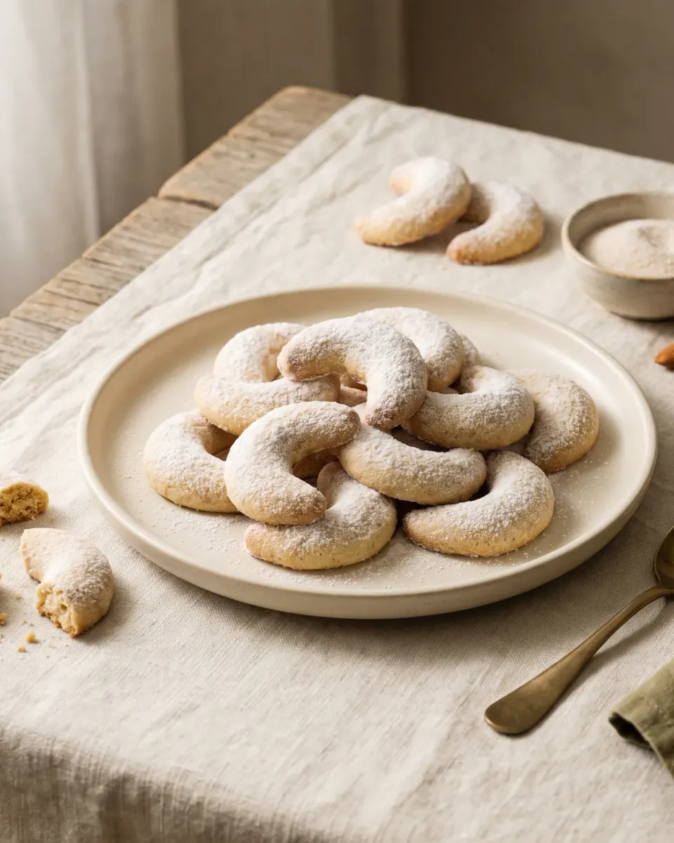 Biscoitos de amêndoa e baunilha — o prato pronto