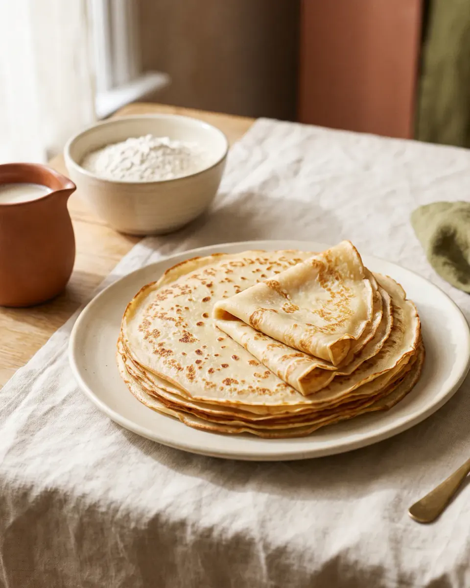 Vegane Pfannkuchen ohne Ei und Milch – das fertige Gericht