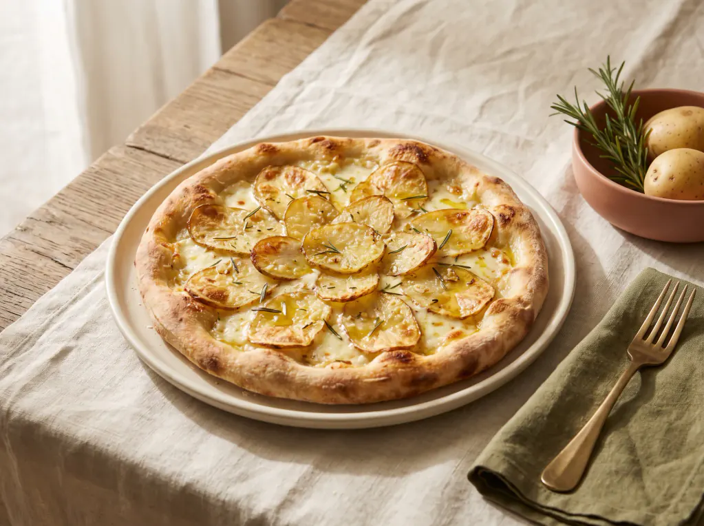 White Pizza with Potato and Rosemary — the finished dish