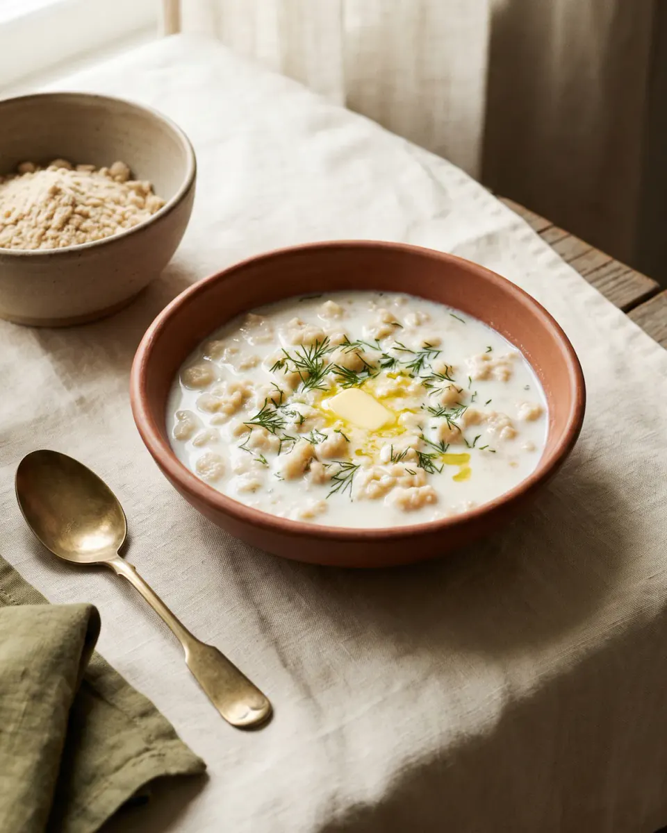 Satirka in Milch – das fertige Gericht