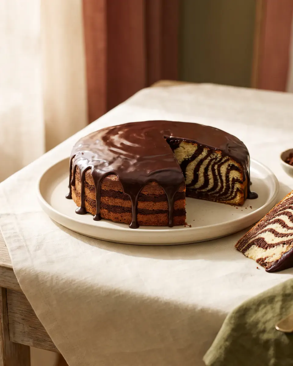Zebra Cake — the finished dish
