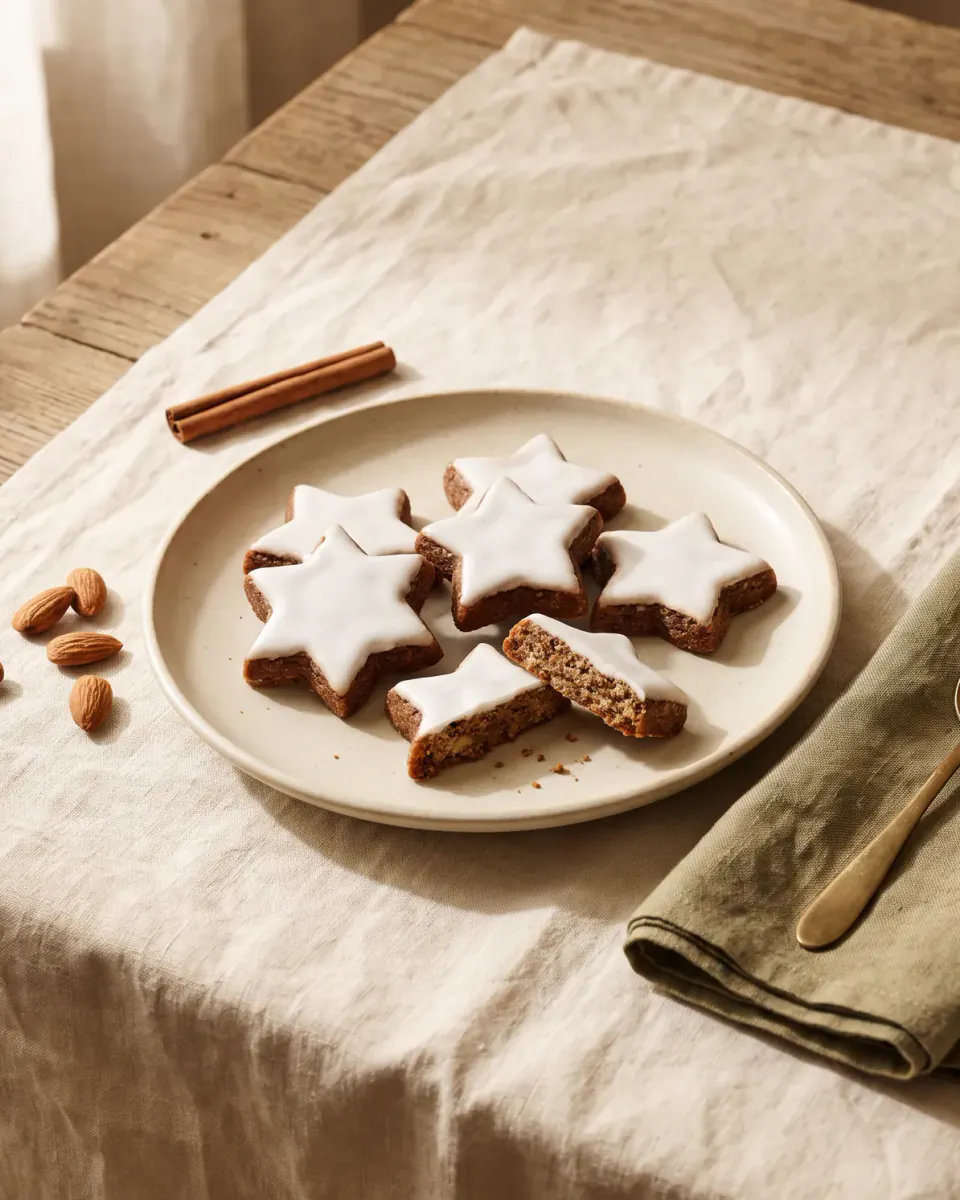 Estrelas de canela — o prato pronto